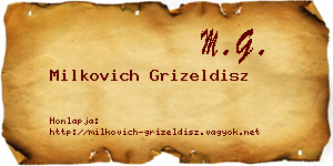 Milkovich Grizeldisz névjegykártya